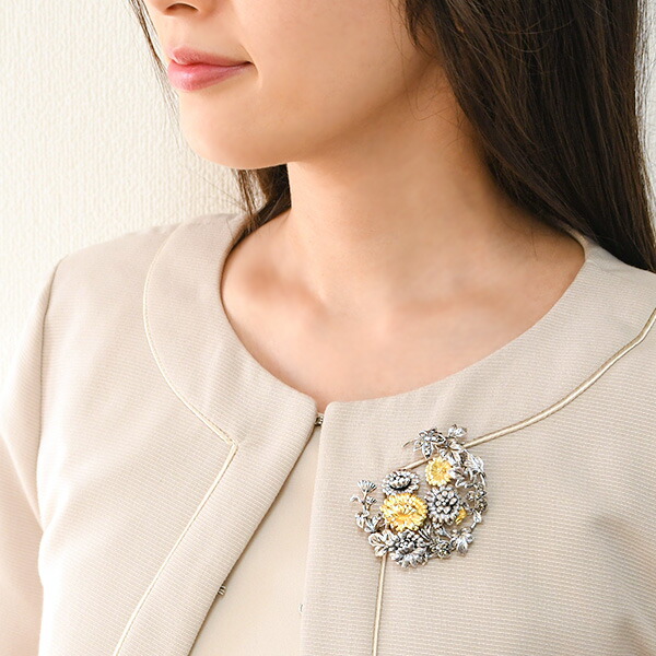 SILVER/K24 デザイン ブローチ SILVER/K24 デザイン ブローチ SILVER