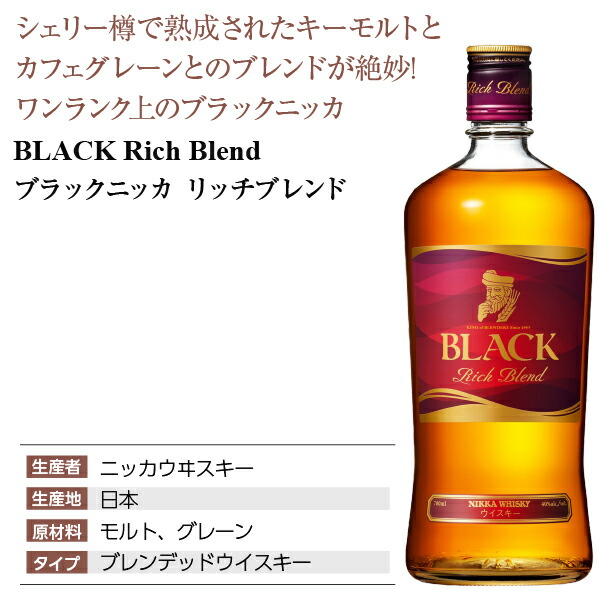 楽天市場】ブラックニッカ リッチブレンド 40度 箱付 700ml ニッカ