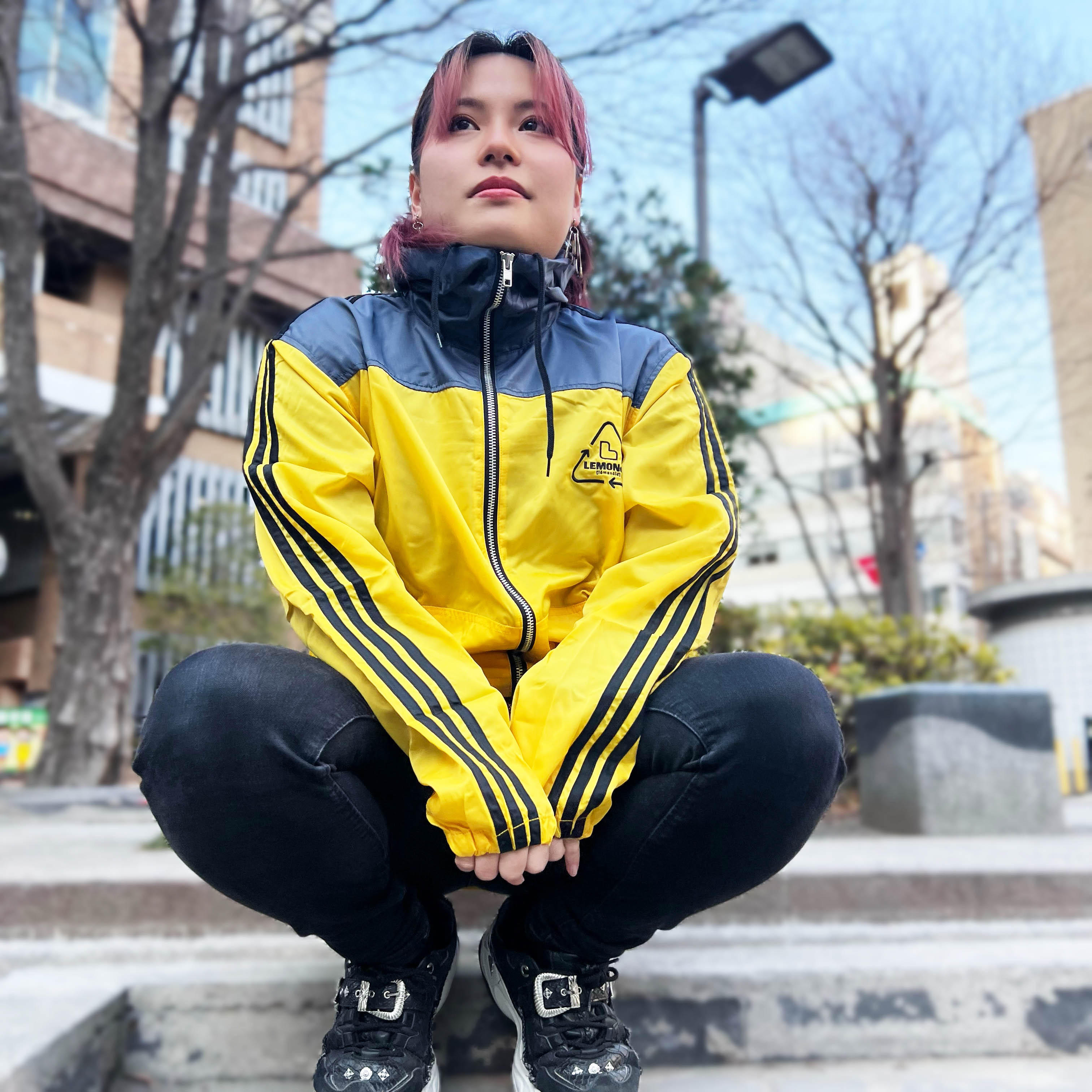 初期 小売 X JAPAN hide着用 lemoned ラインパーカー レモネード 希少