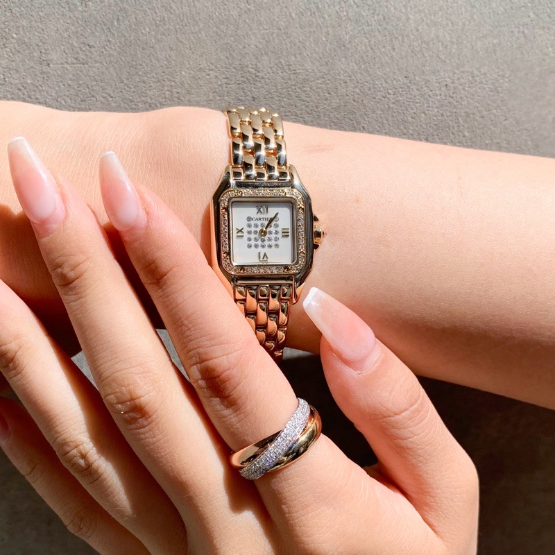 楽天市場】【仕上済】カルティエ パンテール SM K18YG ホワイトシェル