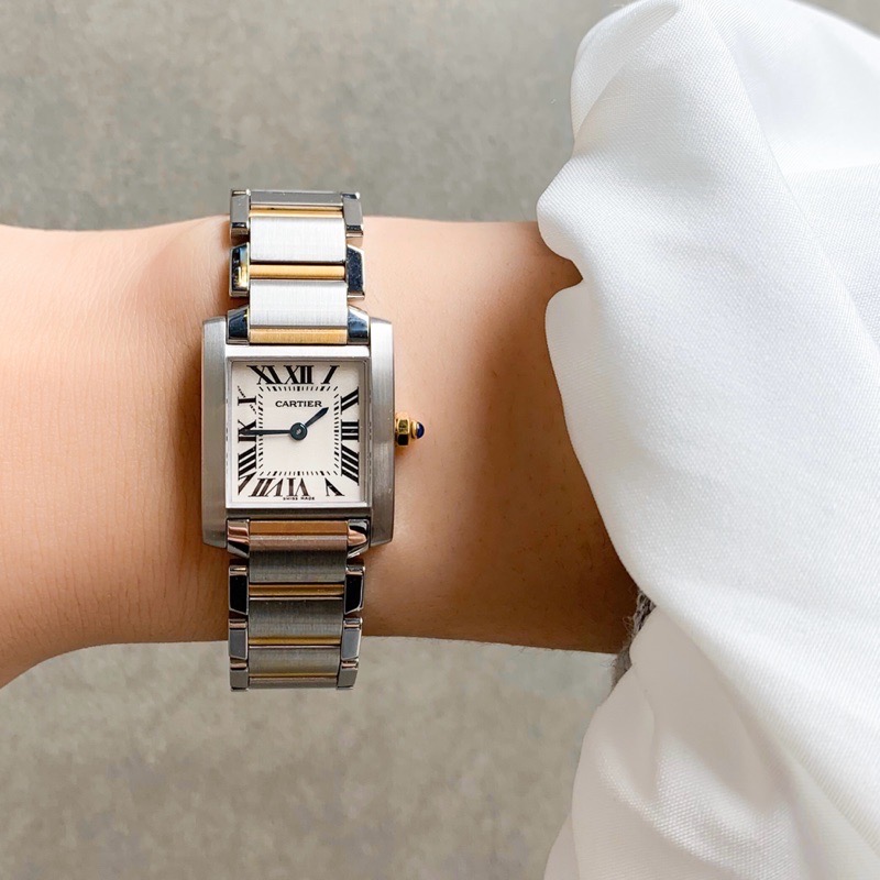 Cartier カルティエタンクフランセーズSM コンビ腕時計