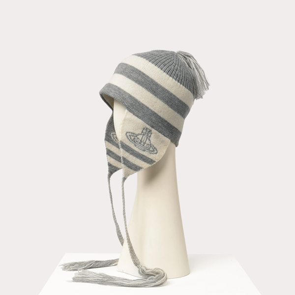 希少】VivienneWestwood ポンポン耳 肖て付ボーダーニット帽 希少