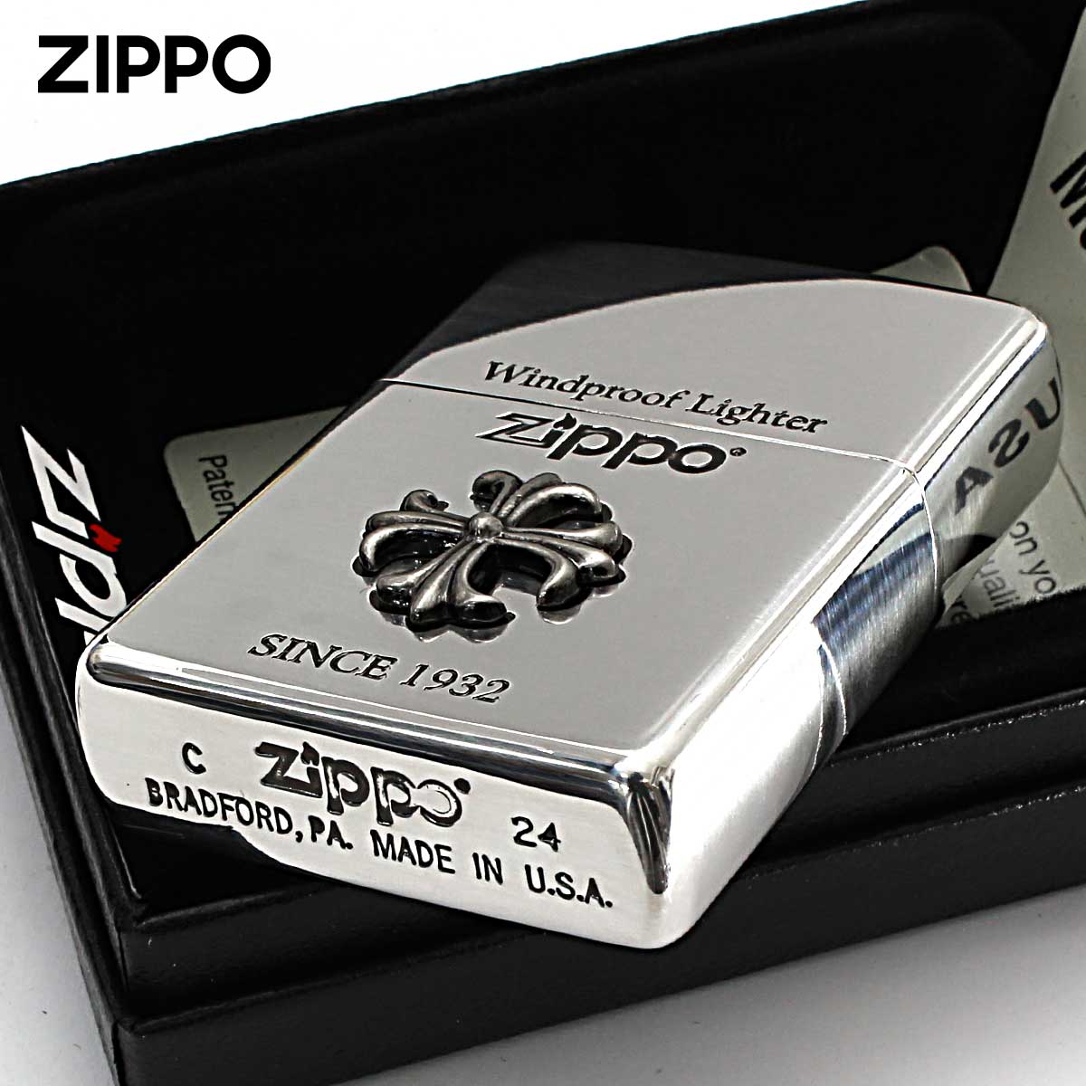 楽天市場】Zippo ジッポライター クロス 十字架 Cross シルバーいぶし