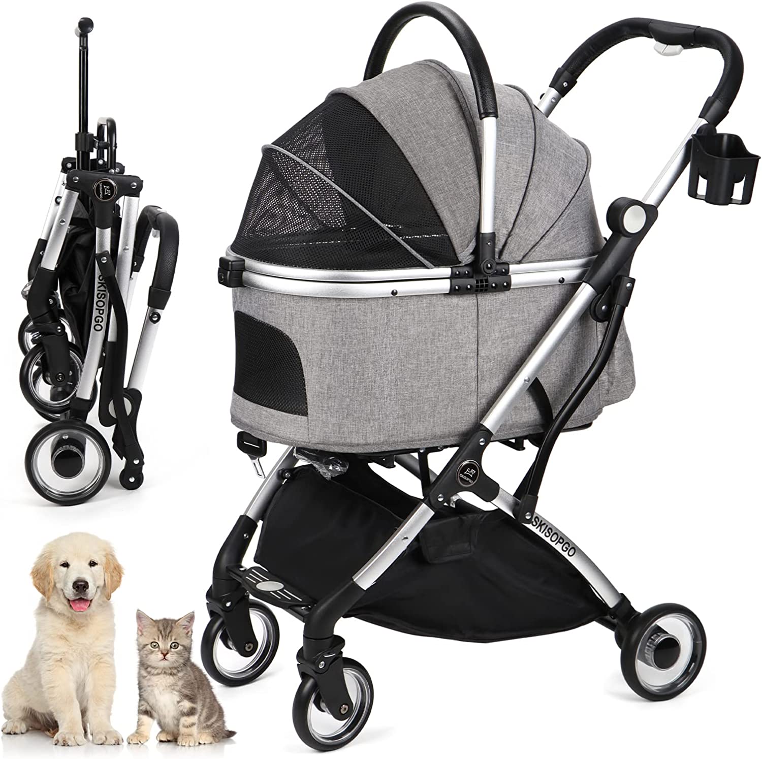 Aikenn分離式 ペットカート 4輪360°回転 折りたたみ 犬用ベビ