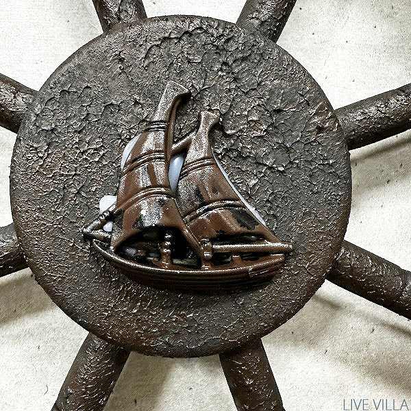 楽天市場】舵輪 ダリン 壁掛け 木 ウッド アンティーク ブラウン