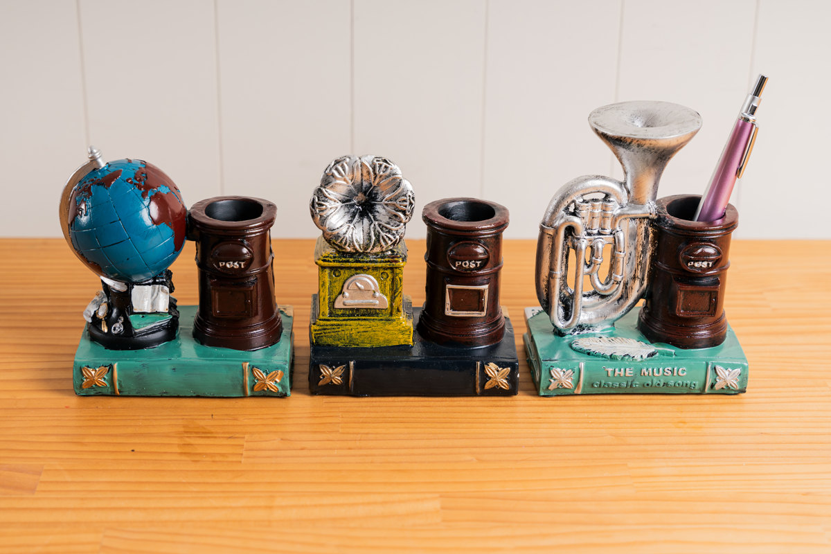 楽天市場】ペン立て アンティーク ペンスタンド 蓄音器