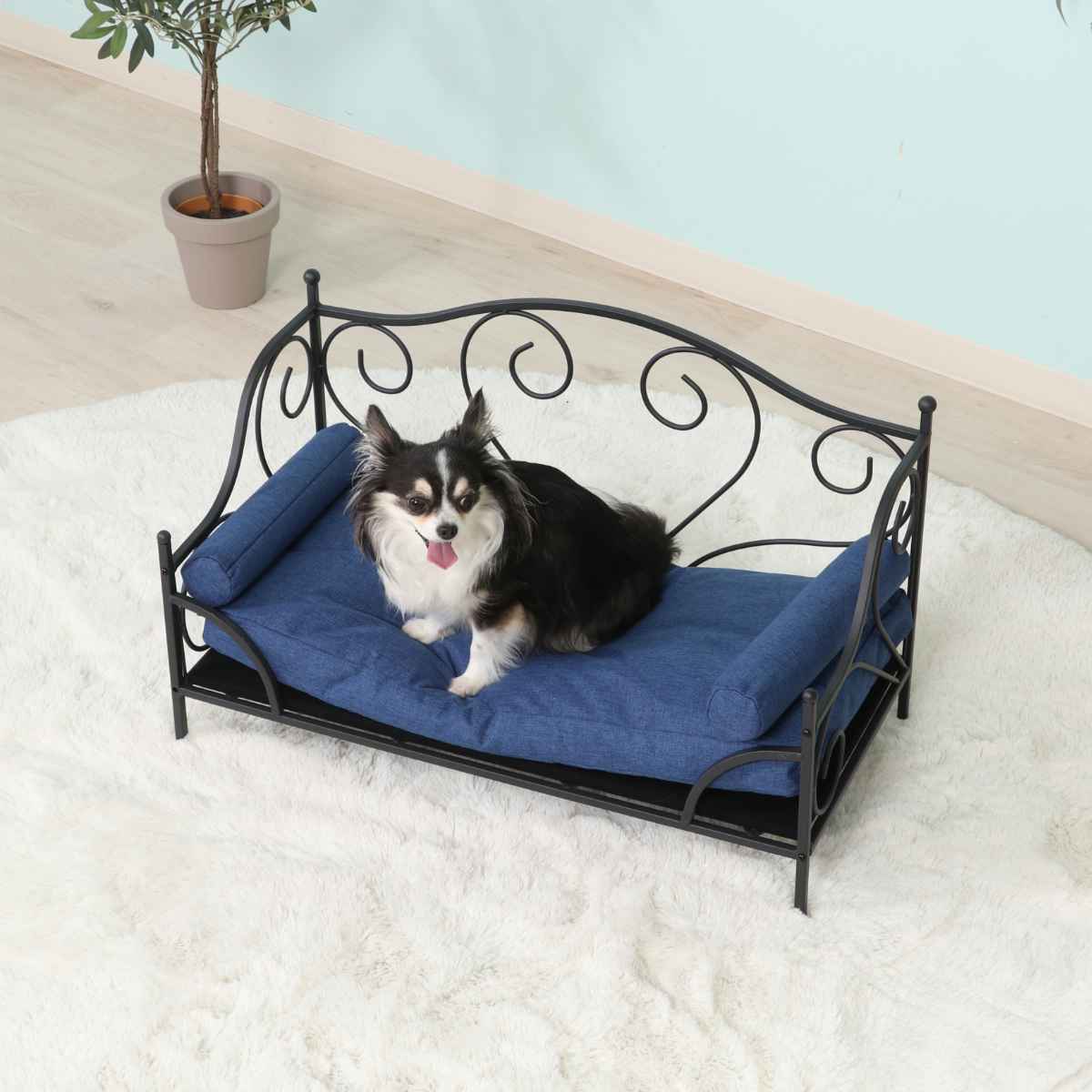 楽天市場】ペットベッド 幅69.5cm スチールフレーム クッション
