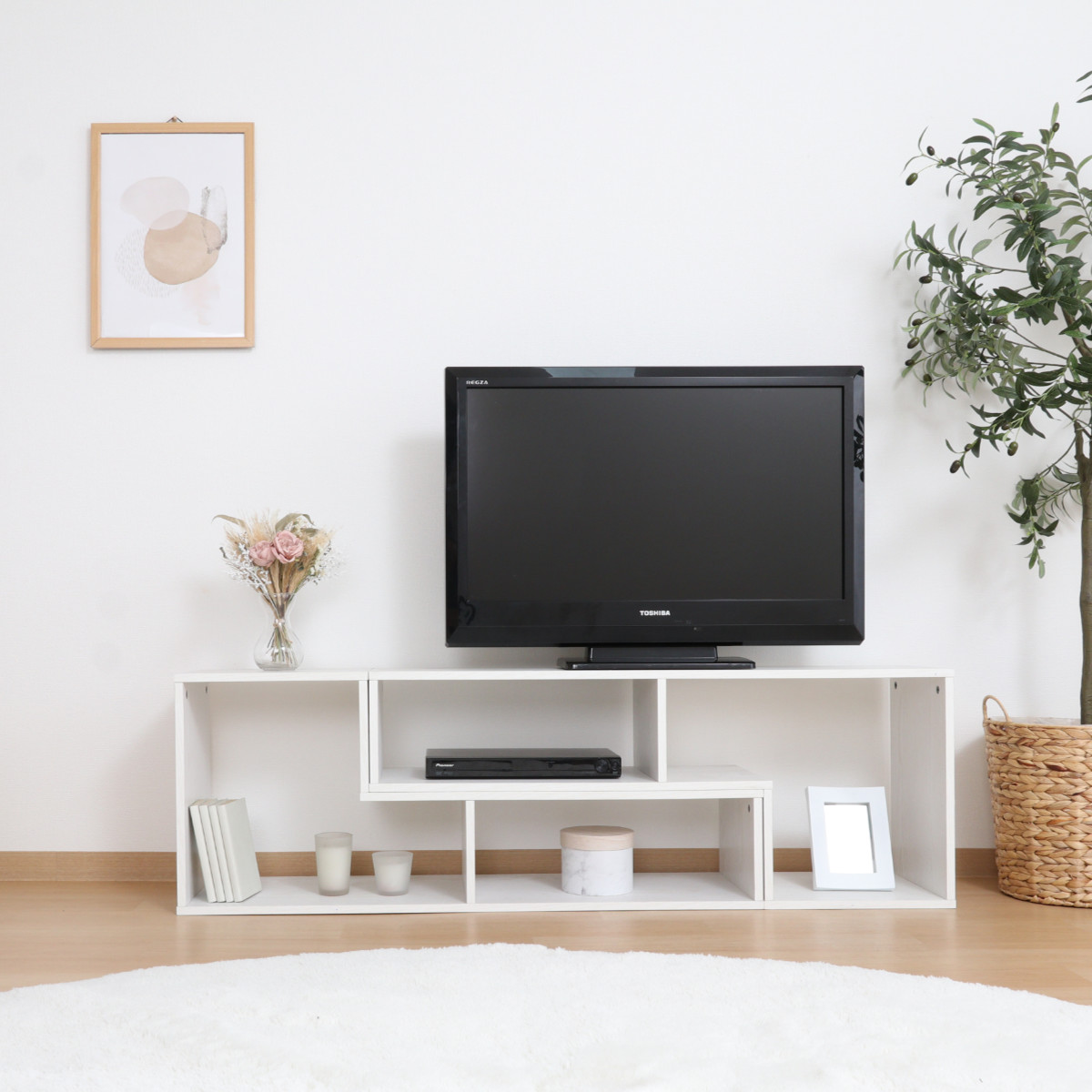 楽天市場】テレビ台 伸縮型 L字型 幅105cm-207cm 木製 （ TV台 TV