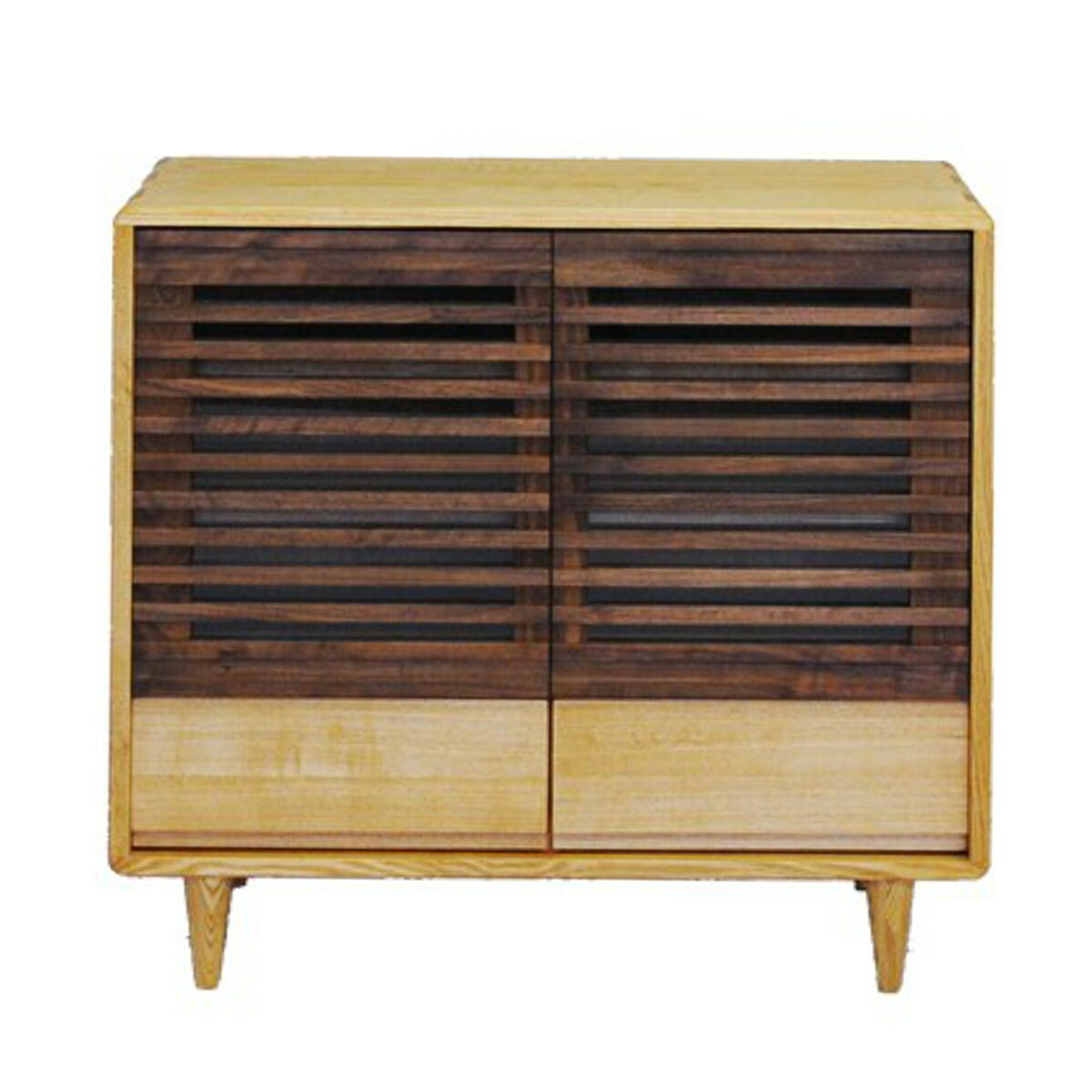 楽天市場】サイドボード 幅85cm キャビネット ルーバーデザイン 無垢材