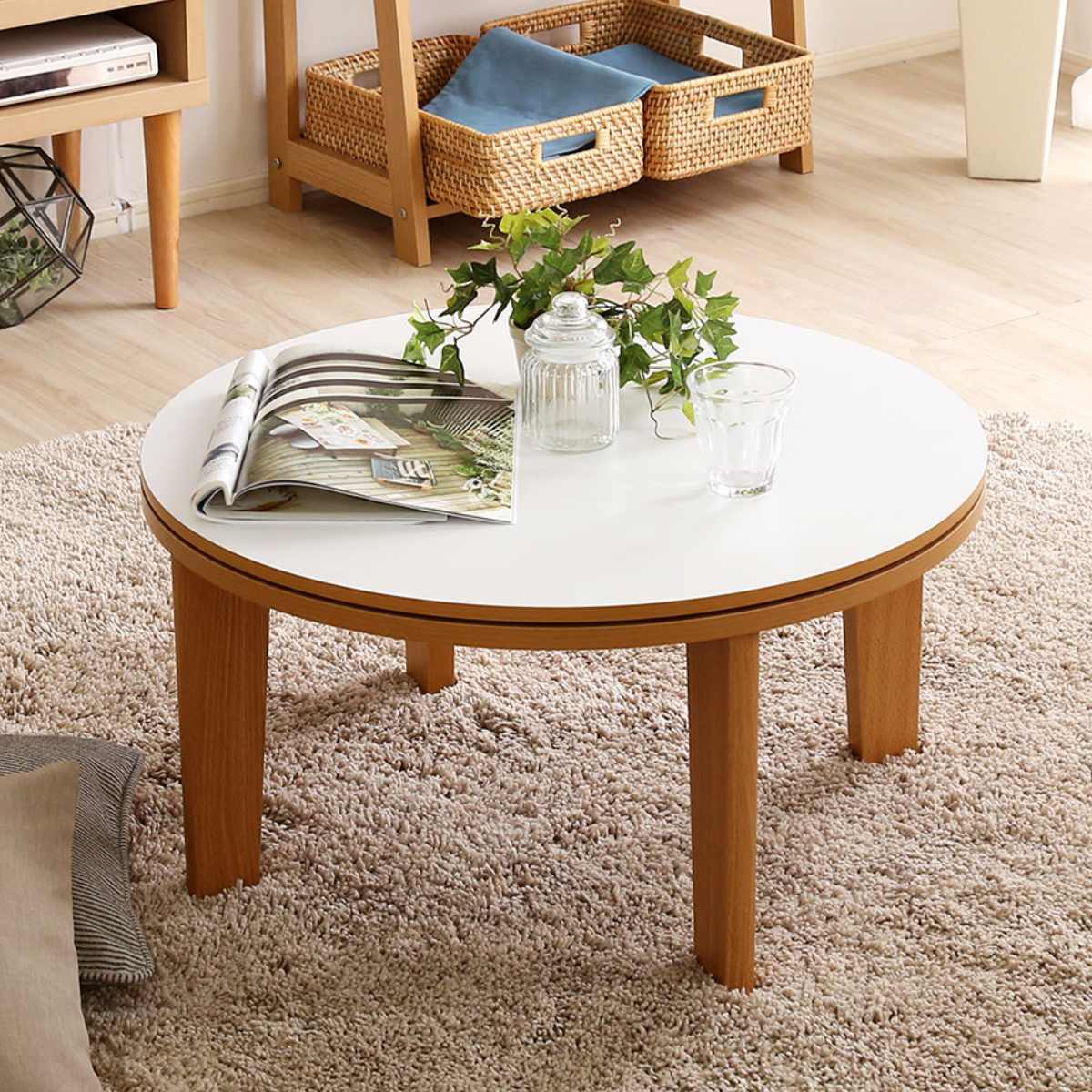 楽天市場】こたつ 幅70cm 円形 テーブル リバーシブル （ 送料無料