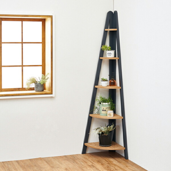 5段 コーナーシェルフ ヴィンテージウッド ヴィンテージウッド 5段
