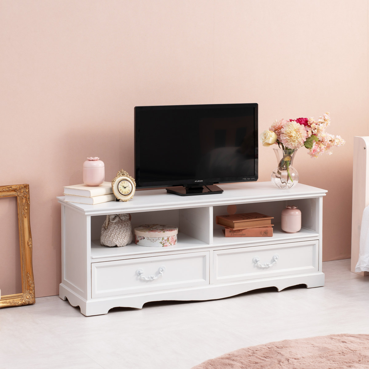 楽天市場】テレビ台 ローボード 木製 カントリー調 シャビーウッド 幅