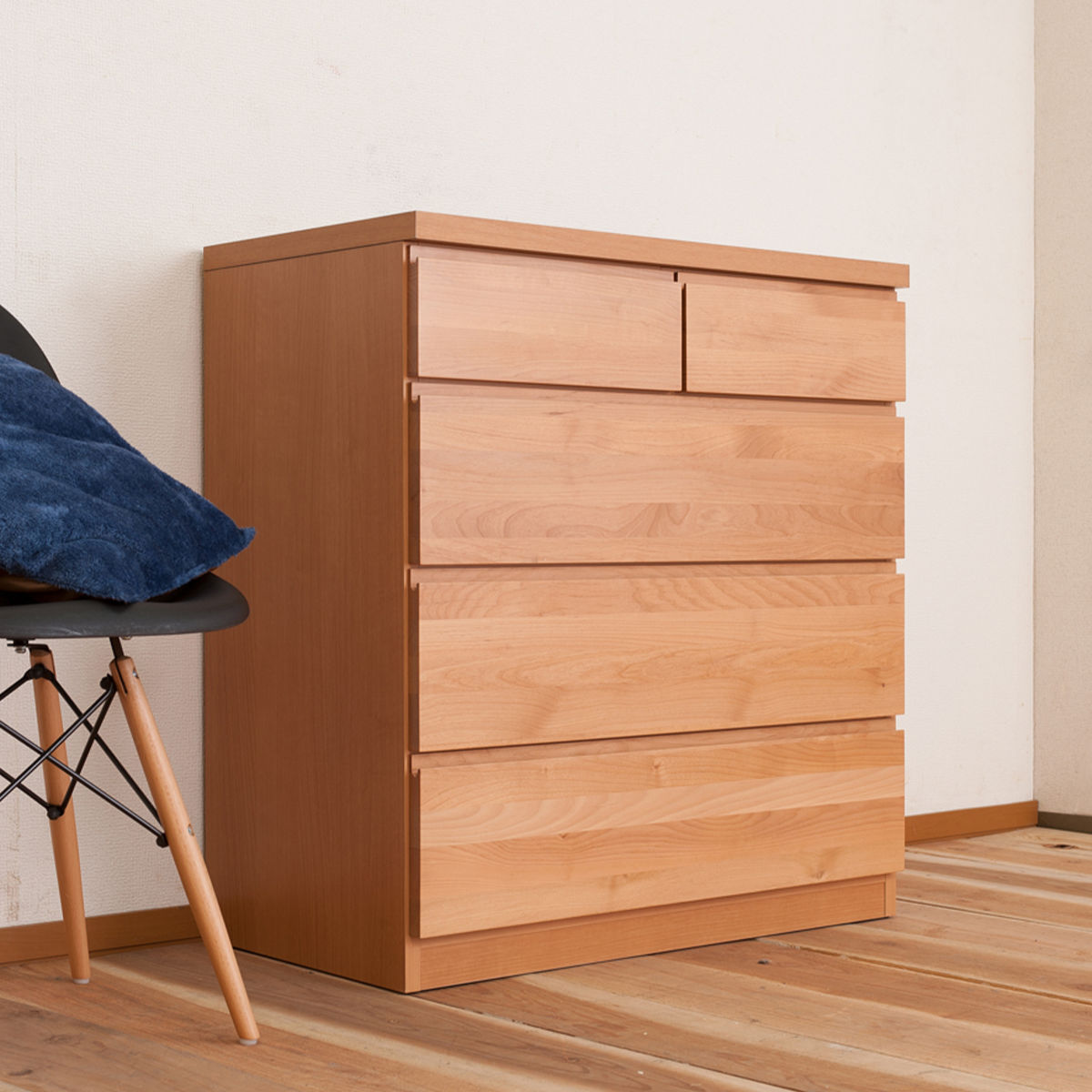 楽天市場】チェスト 4段 天然木 アルダー材 幅80cm （ 衣類収納