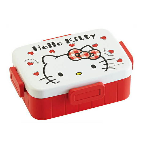 楽天市場】お弁当箱 1段 ハローキティ レッドハート 4点ロックランチ