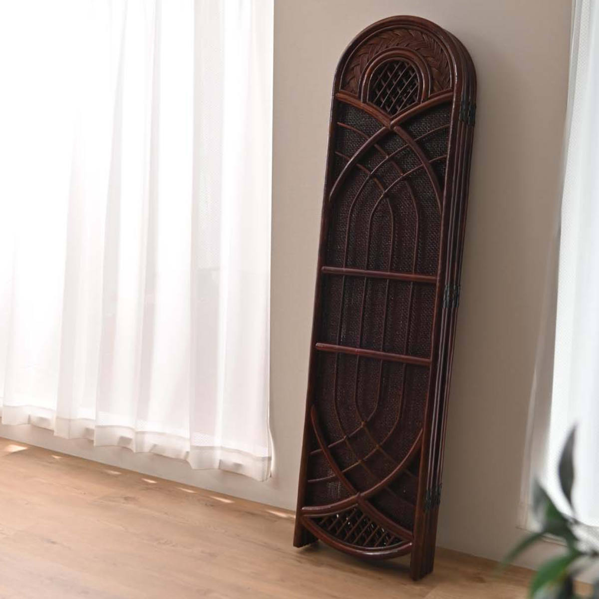 楽天市場】籐 スクリーン 間仕切り 4連 畳める （ ラタン