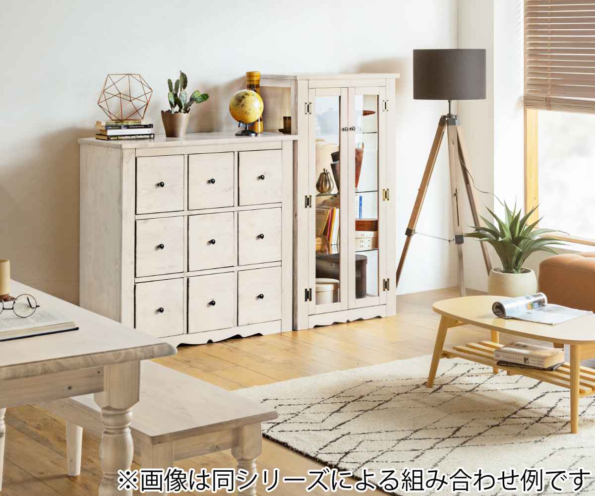 楽天市場】チェスト 3段9杯 多引出し カントリー調 パイン材 幅90cm