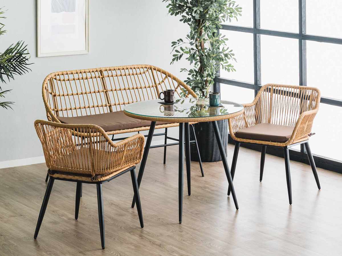 楽天市場】ベンチソファ 2人掛け ラタン調 マーレ （ ベンチ 2人掛け