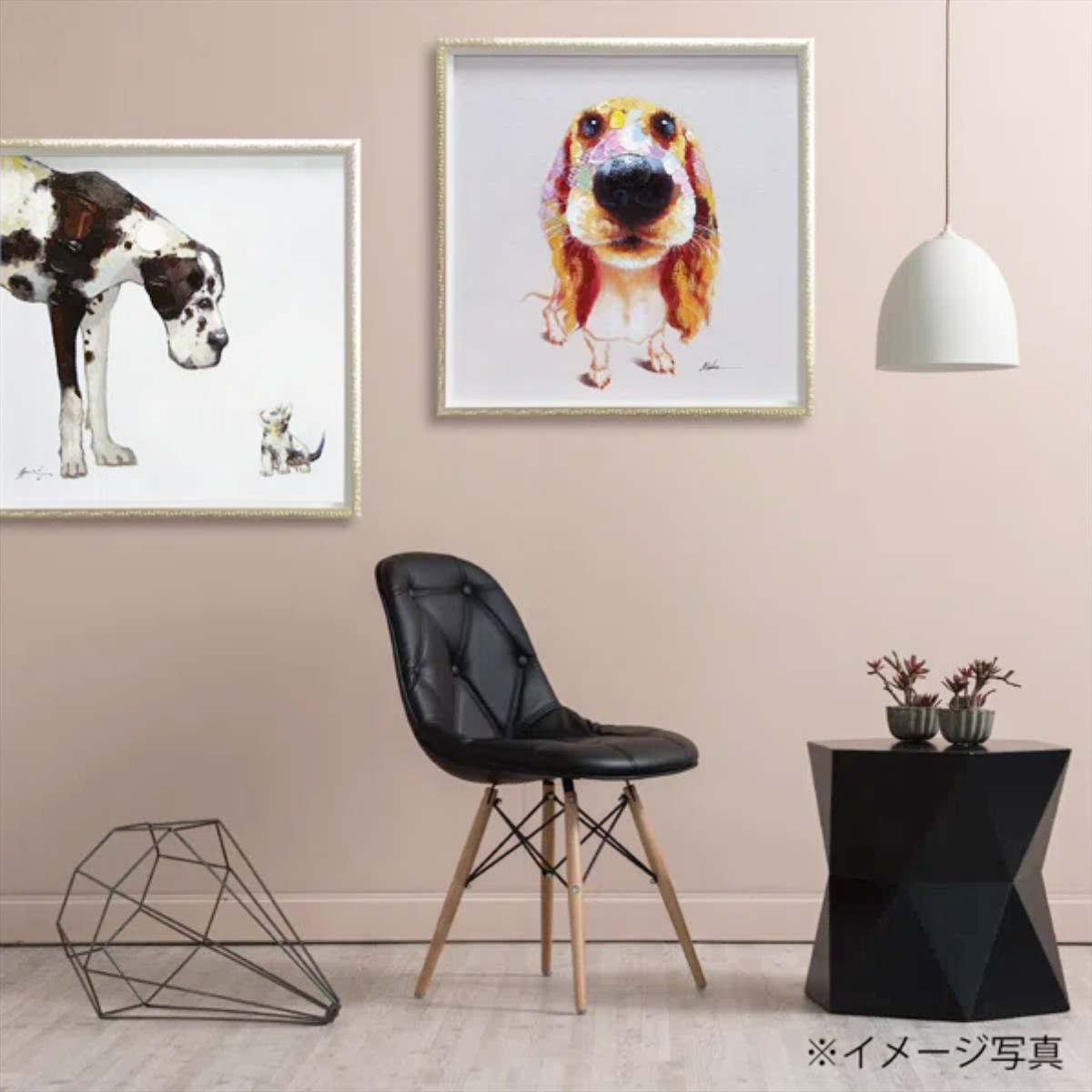 絵画 オイルペイントアート ベストフレンド 油絵 犬 猫 ダルメシアン
