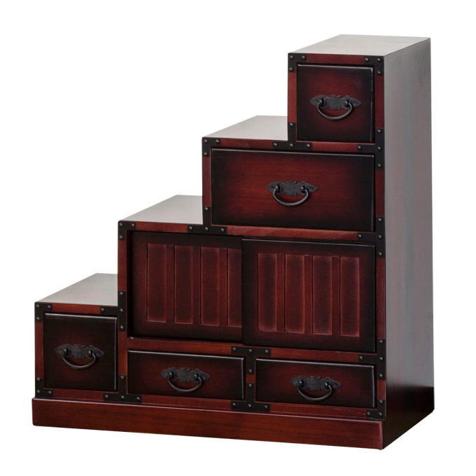 楽天市場】【本日ポイント5倍】民芸調 階段箪笥（たんす）左下がり