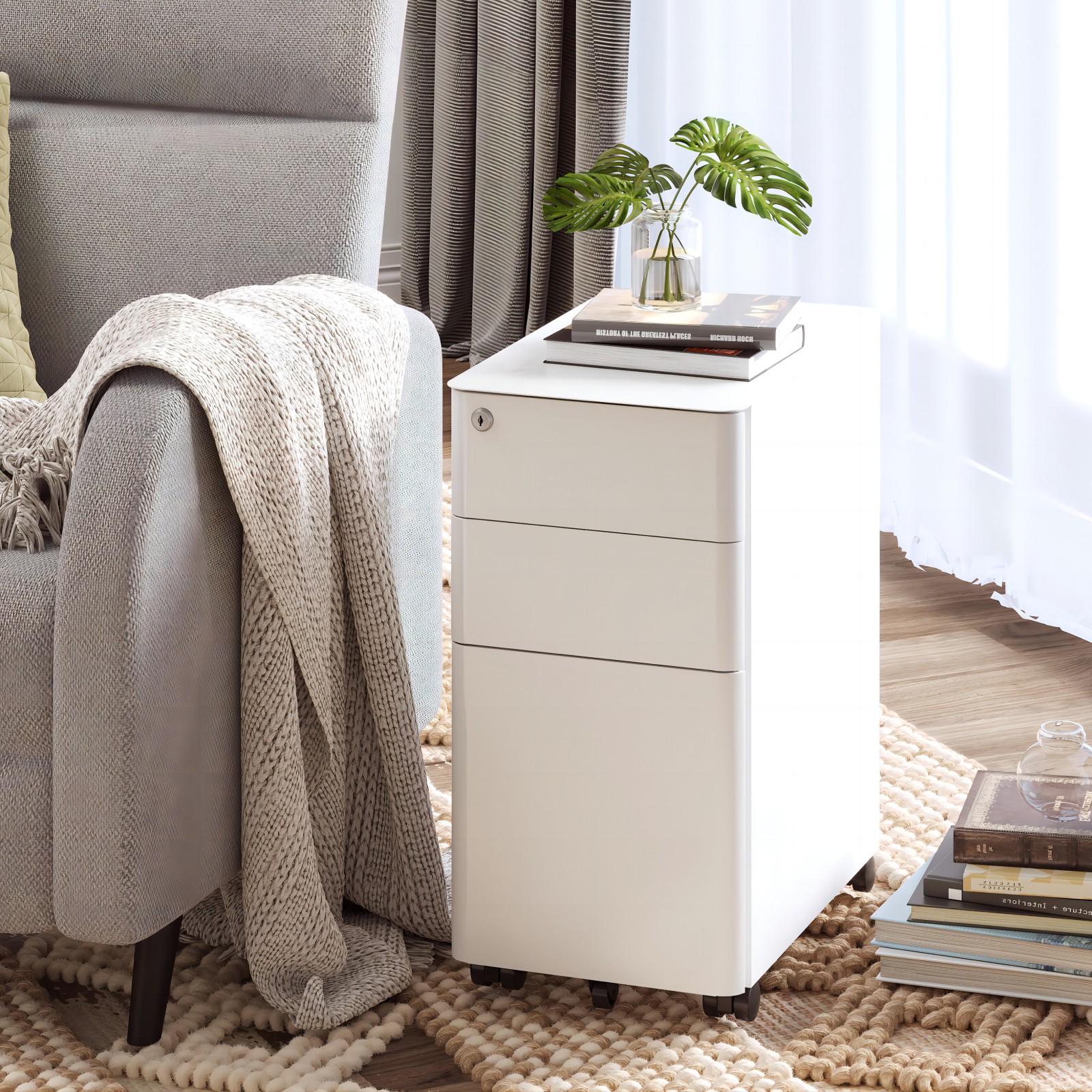 楽天市場】オフィスワゴン キャビネット スリムワゴン 3段 FlexiSpot