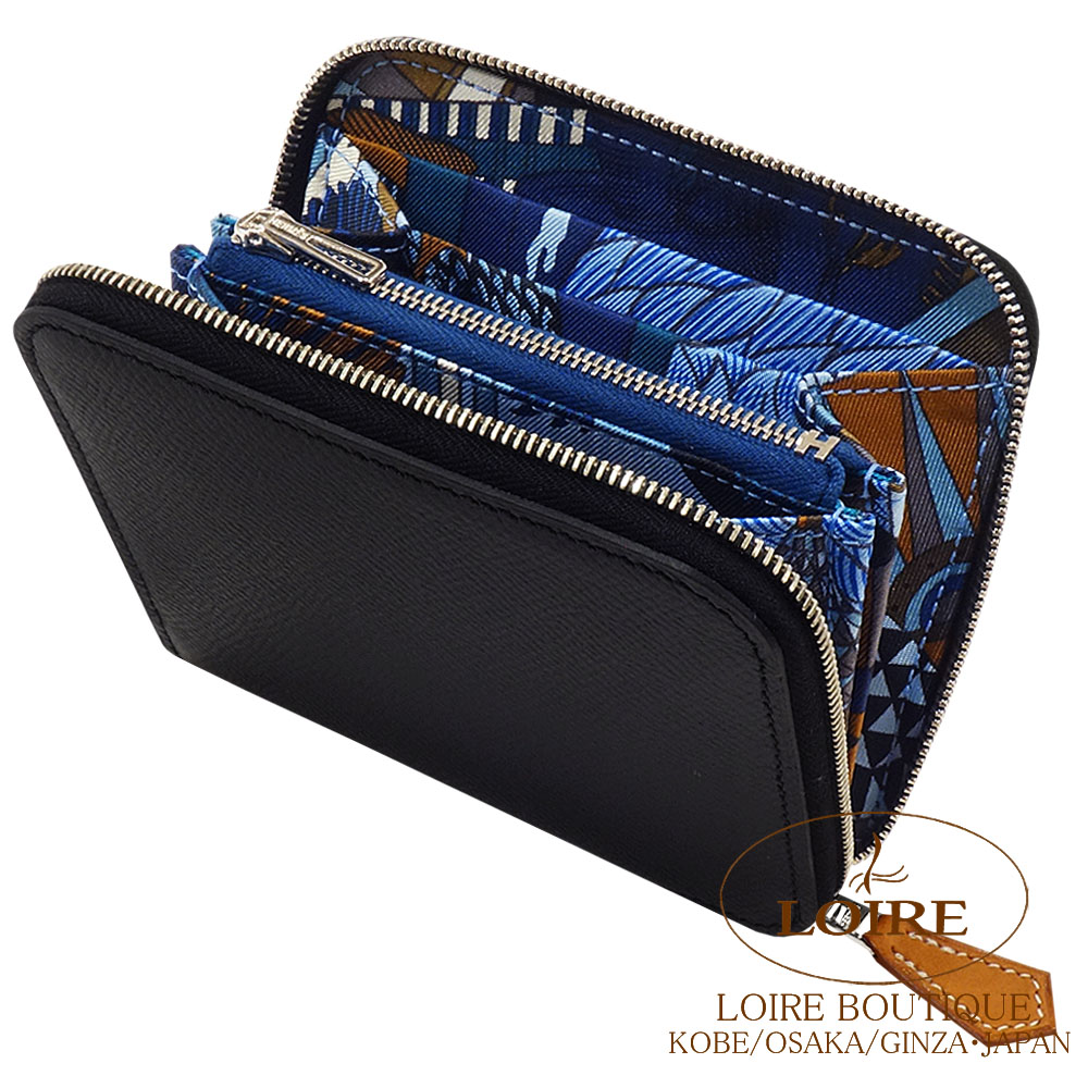 楽天市場】エルメス アザップ シルクイン コンパクト クロ×ブルー