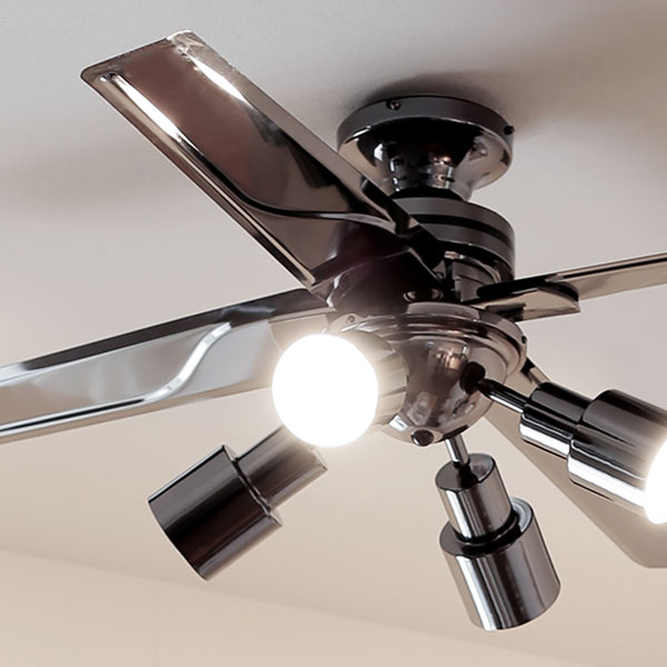 楽天市場】シーリングファンライト メタリック スタイリッシュ 照明 4