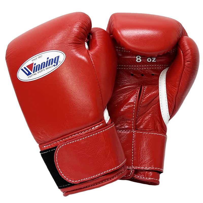 新品即日発送 ウイニング 8オンスグローブ レッド 牛皮革製 MS-200-B