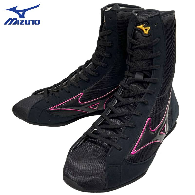 美品】Mizuno ミズノ ボクシングシューズ 黒 金 26.5 ハイカット