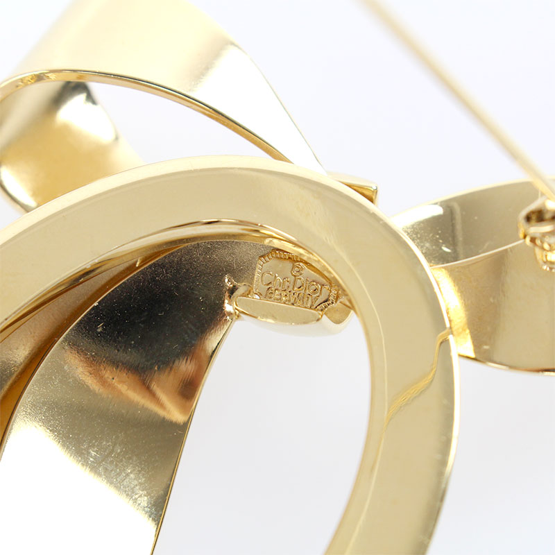 Christian Dior ブローチ リボン ゴールド 大ぶり ビンテージ 楽天市場