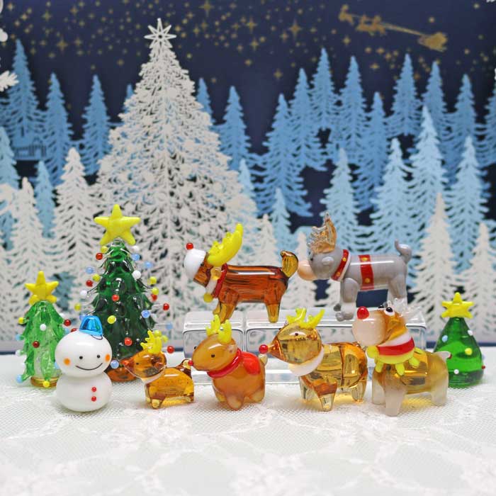 楽天市場】ガラス細工 トナカイさん(小)クリスマス トナカイ 雪