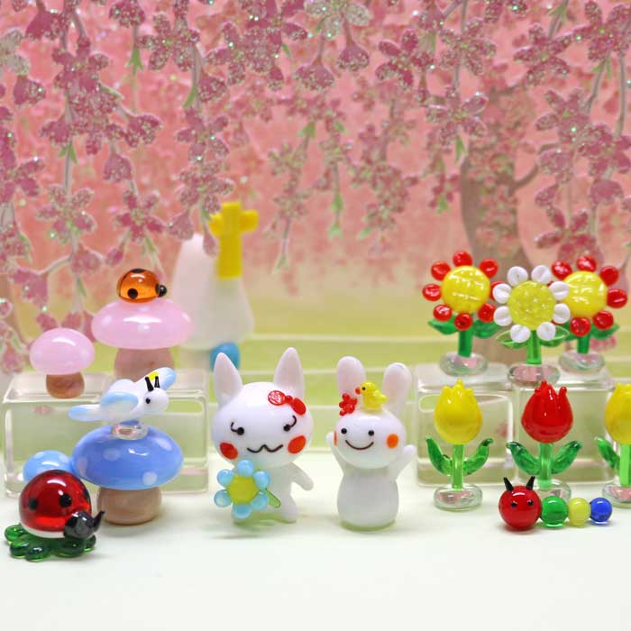 楽天市場】ガラス細工 お花(赤) 花 flower 植物 ミニチュア ガラス細工