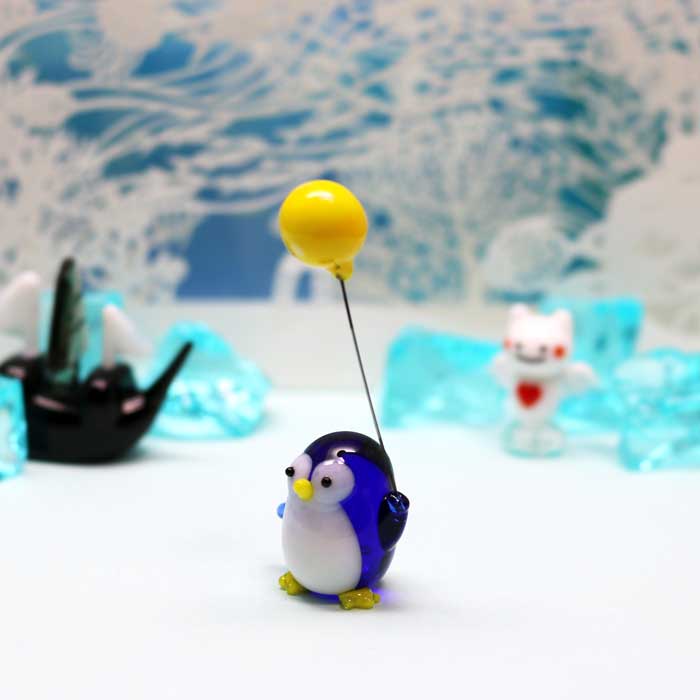楽天市場】ガラス細工 ペンギンとバルーン ペンギン ぺんぎん バルーン