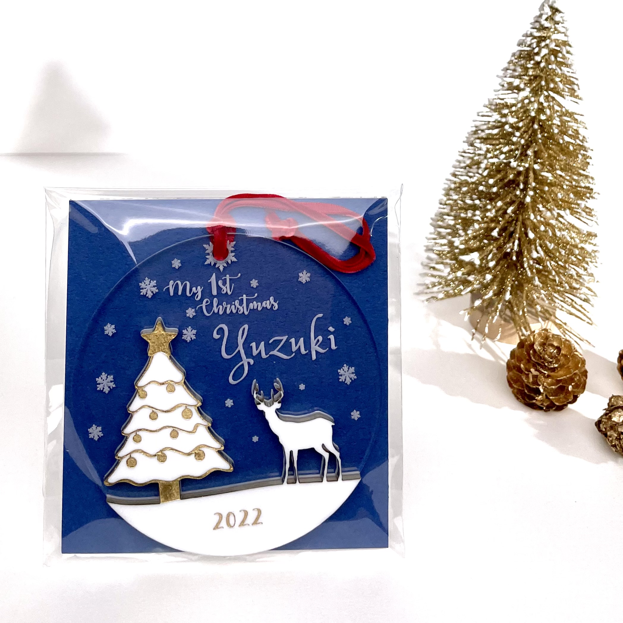 楽天市場】名入れ クリスマスオーナメント 二層構造 アクリル 刻印