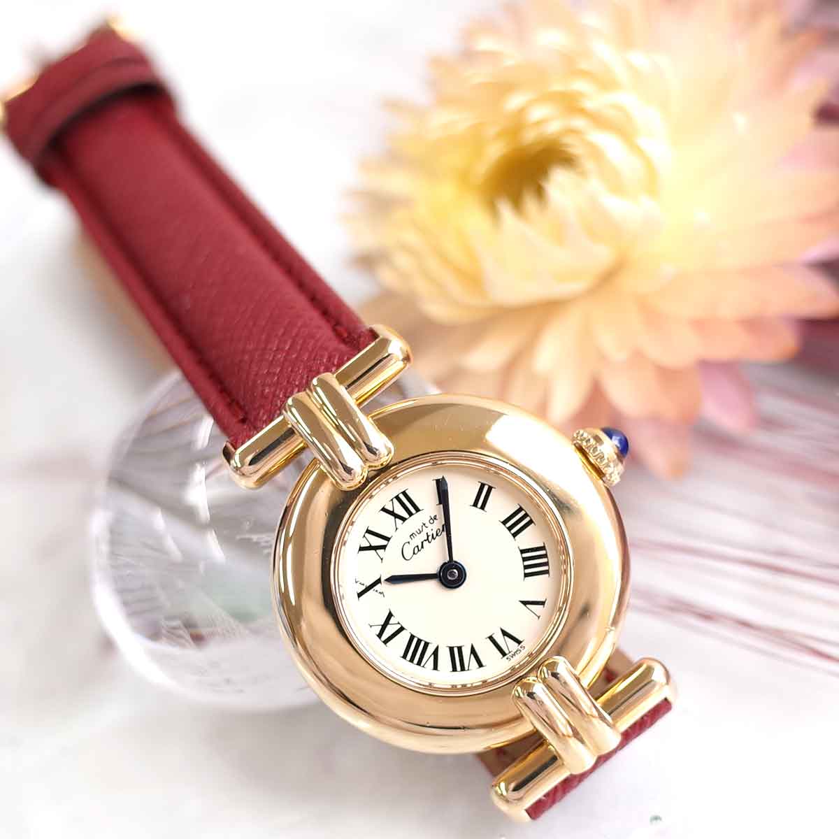 Cartier マストコリゼ ヴェルメイユ ヴィンテージ 腕時計 アイボリー