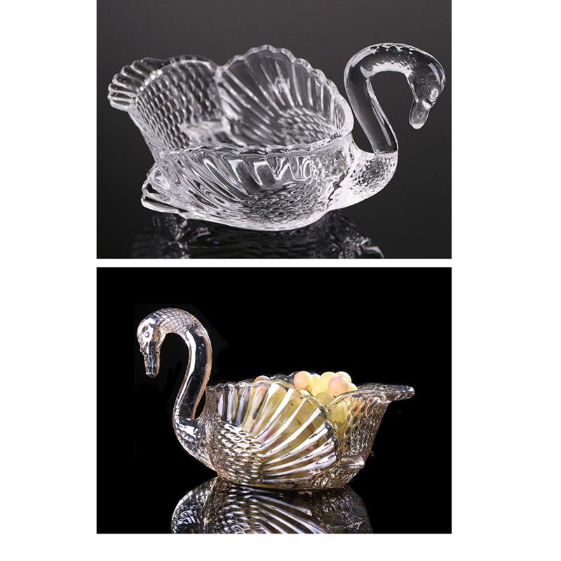 楽天市場】フルーツボウル クリスタル スワン 白鳥フルーツプレート