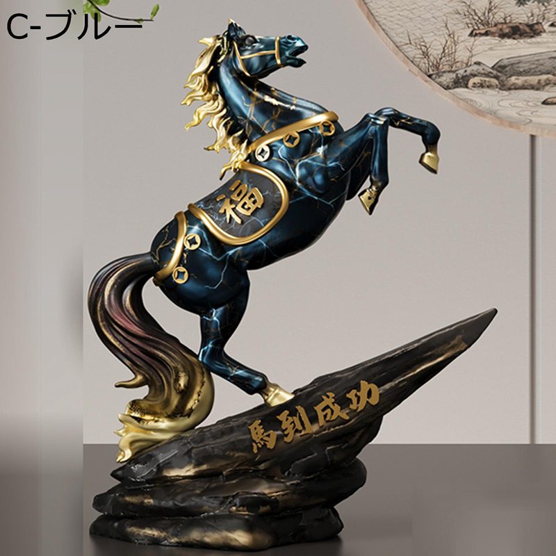 躍動感あふれる馬の置物 削り出し 木製 台湾製 重量感あり5.2kg 3頭