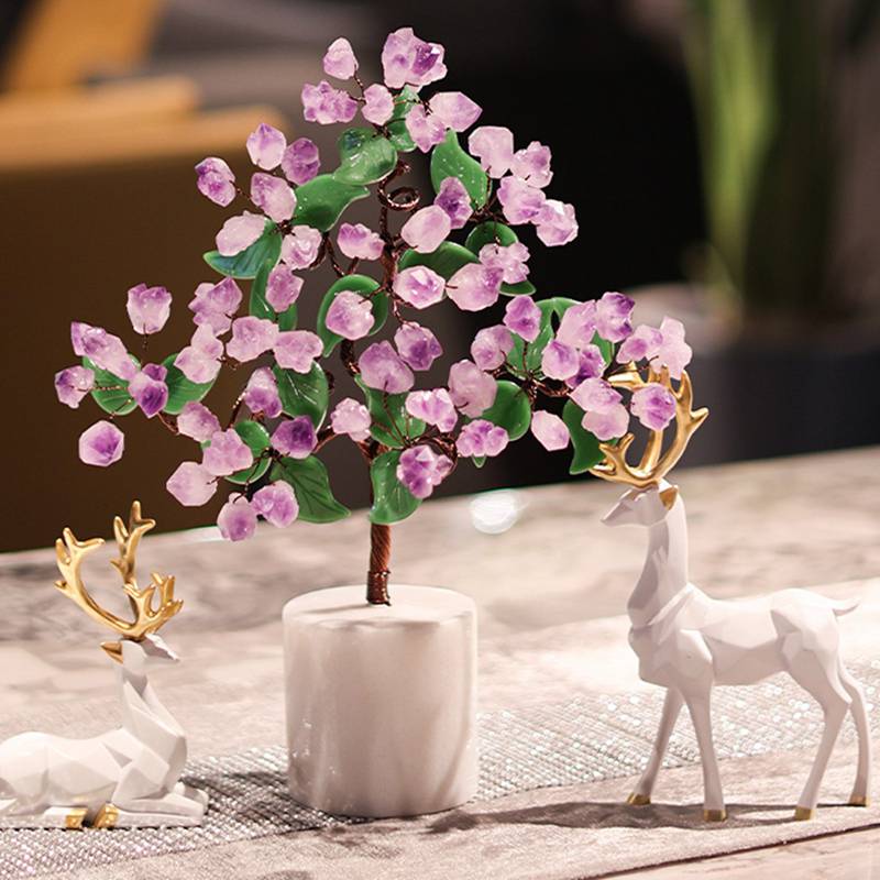 楽天市場】金のなる木 招財樹 置物 水晶クラスター 天然石 浄化 風水