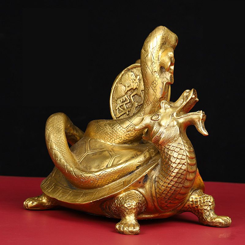 楽天市場】風水グッズ 四神獣 玄武 置物 銅製 霊獣 龍亀 ヘビ 金運