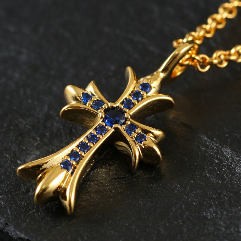 楽天市場】22K GP タイニークロス ファット ペンダント サファイア