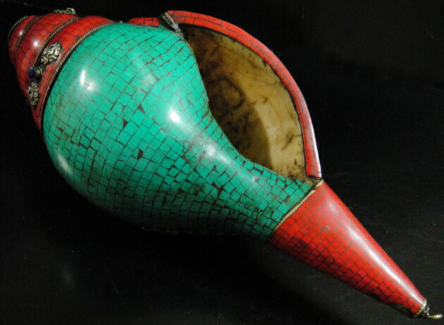 チベット密教法具 法螺貝 シャンカ 羯磨 カツマ M4 ◇チベット密教法具