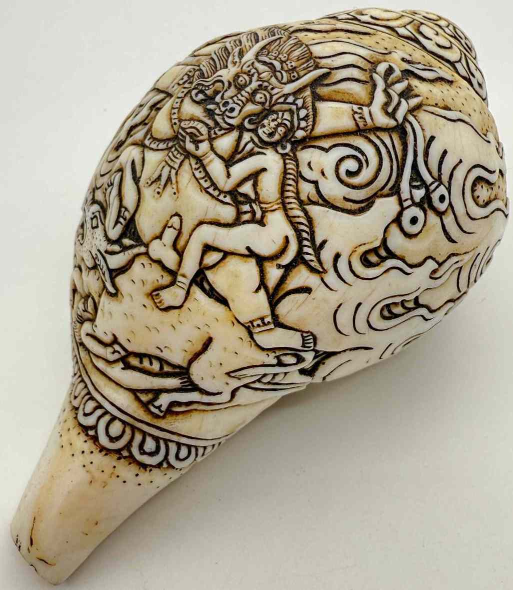 ◇チベット密教法具 法螺貝（シャンカ）・ハヌマーン 1 チベット密教法