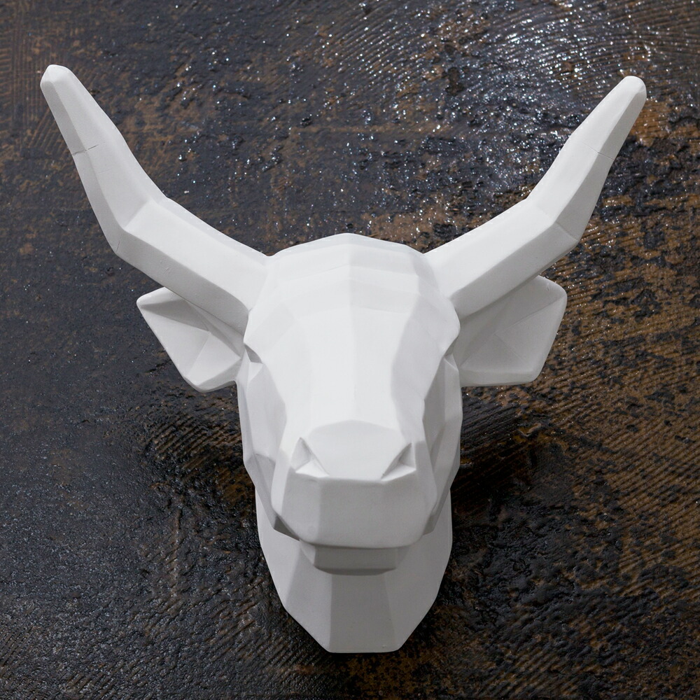 楽天市場】バッファロー 壁掛けオブジェ ハンティングトロフィー 剥製