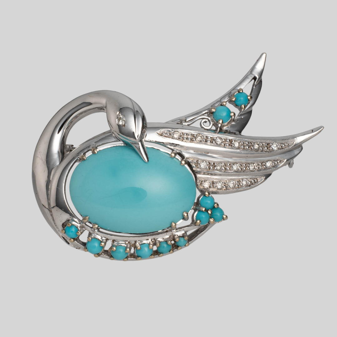 幻 ChristianLacroix トルコ石 80s ヴィンテージ ブローチ 幻