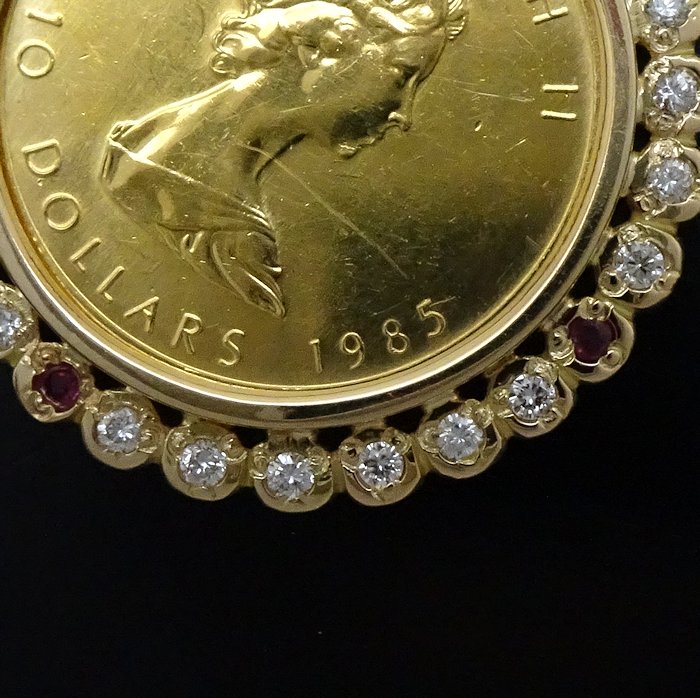 楽天市場】K24 1/4oz カナダ メープルリーフ コイントップ ルビー