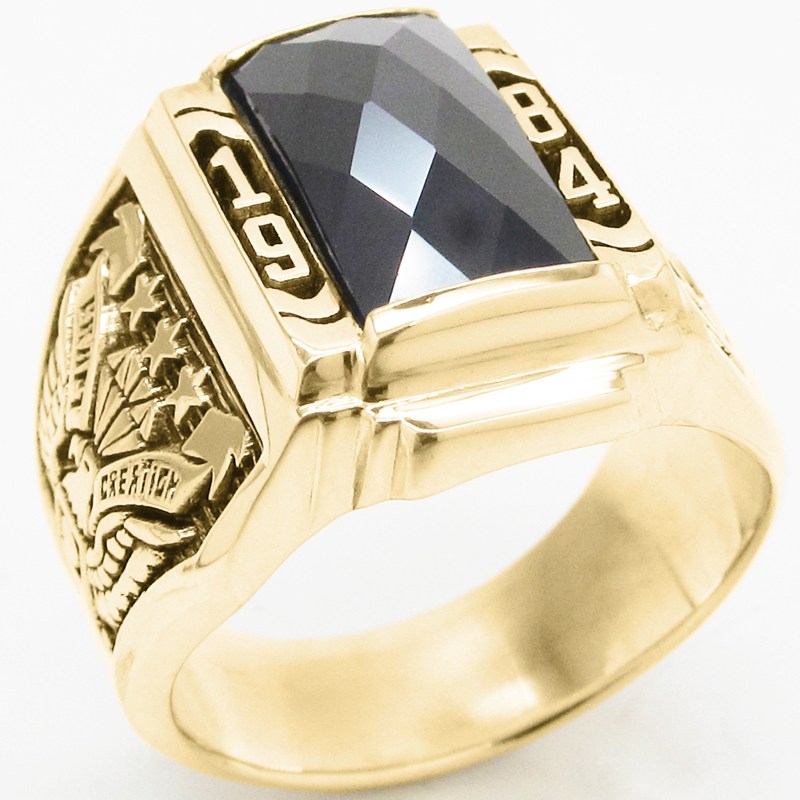 楽天市場】【14金】カレッジリング 天然オニキス 1015型 送料無料