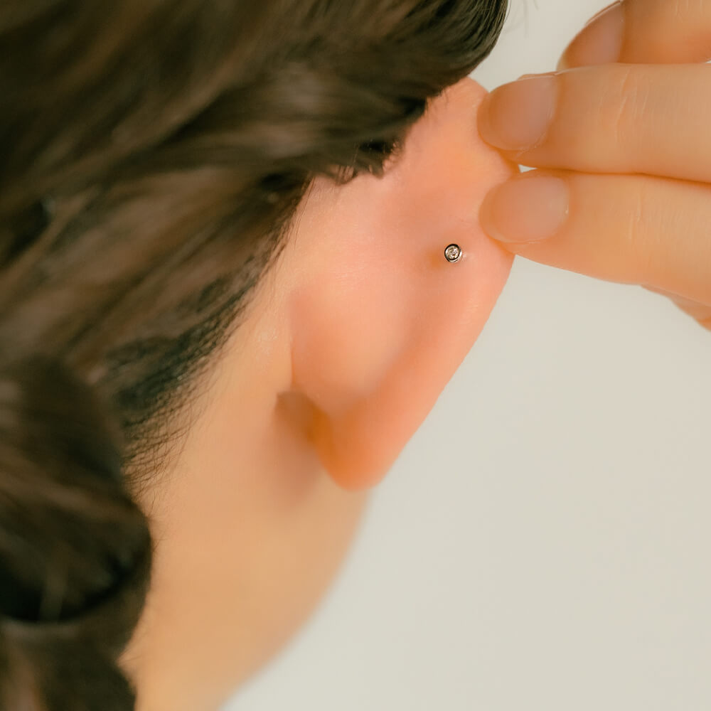 楽天市場】K10 ダイヤモンド ドット XS ボディピアス │ 16G イエロー