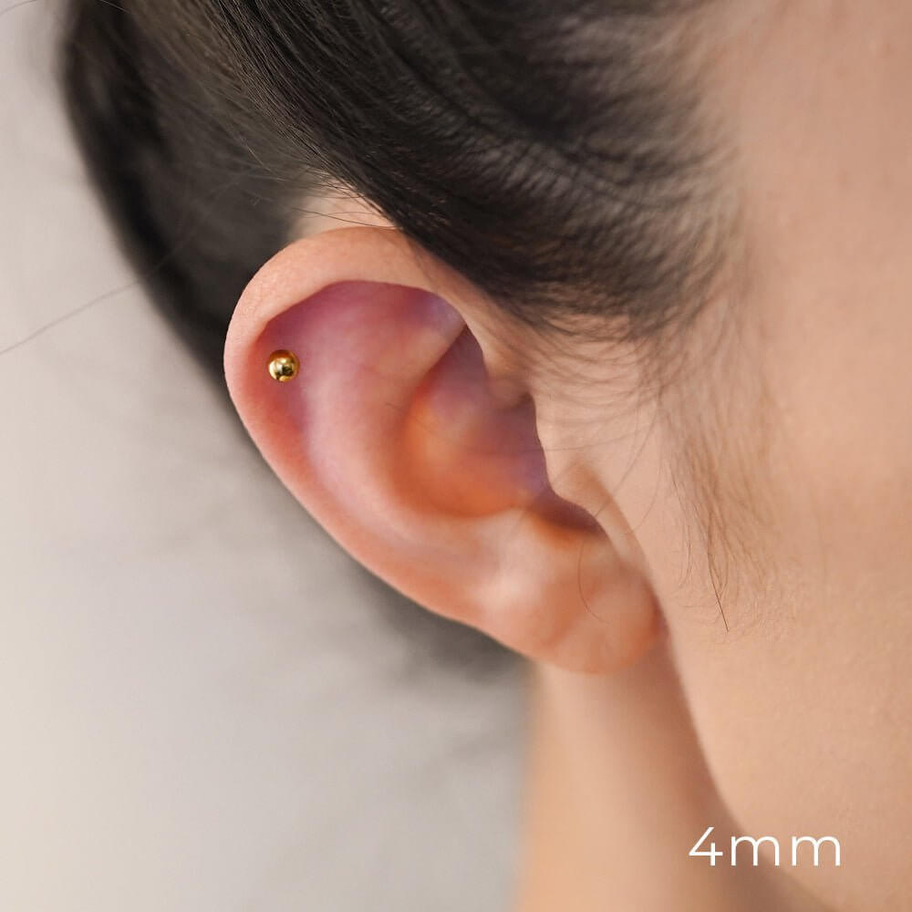楽天市場】K18/PT ボール ボディピアス │ 16G/14G イエローゴールド