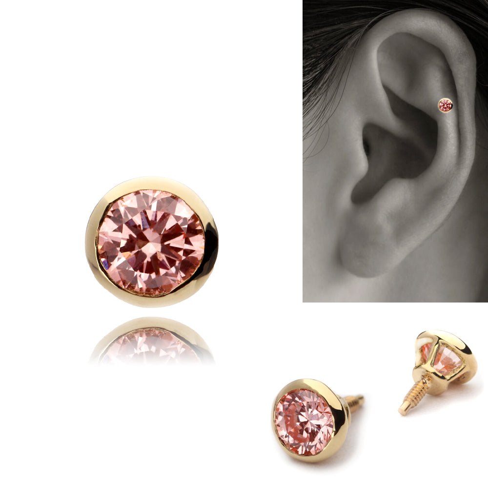 楽天市場】K18/PT ラボグロウン ピンクダイヤモンド ボディピアス