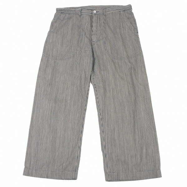 ストライプ ワイドパンツ 45R 全2色〉涼感ストライプワイドパンツ