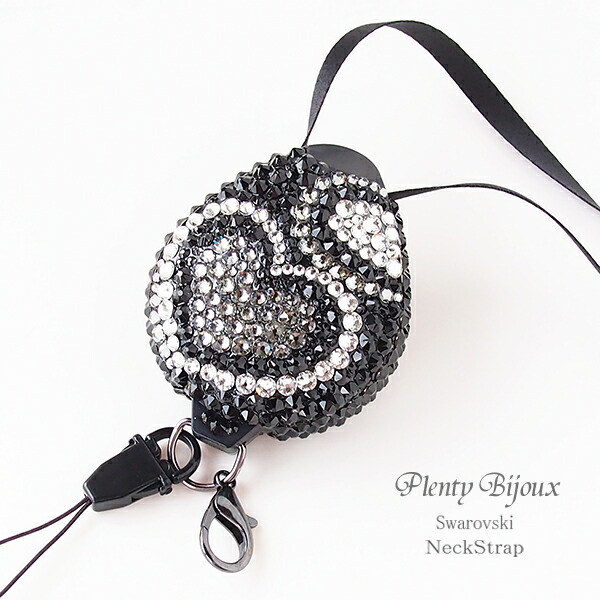 楽天市場】ネックストラップ おしゃれ スワロフスキーデコ ダブル
